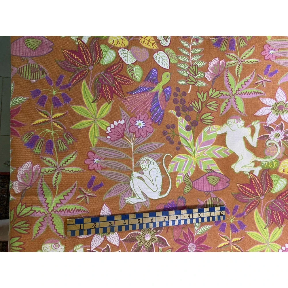 Waverly MONKEYIN' AROUND Sun N Shade Orange Monkey Tropical Fabric 54
